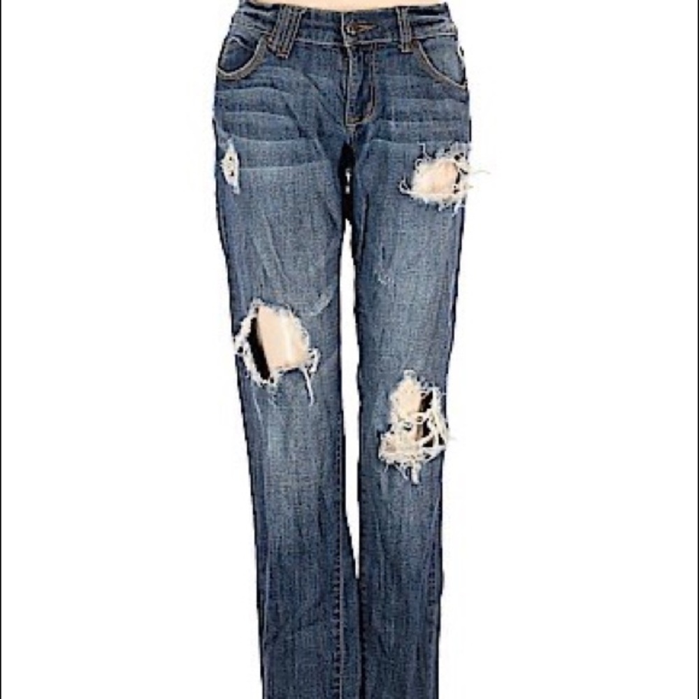 Plus size Denim Destroyed Jeans 1x